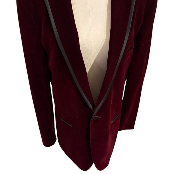 Alan Flusser Burgundy and Black trim Blazer EUC Men’s size 40 Regular Beautiful - Picture 1 of 10
